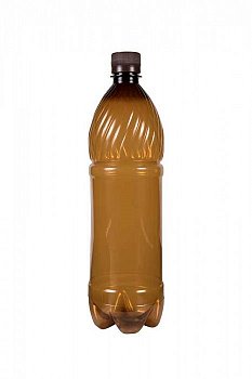 Пластиковая ПЭТ бутылка для пива 1 л коричневая